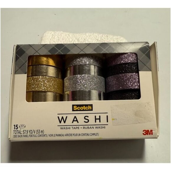 Scotch 15pk Washi Tape: Gold & Glitter Adhesive for Art & Stationery - Picture 1 of 9